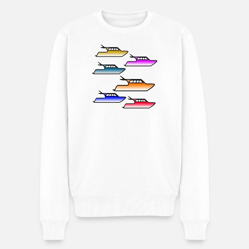 Motorboote - Männer Premium Bio Pullover - Weiß
