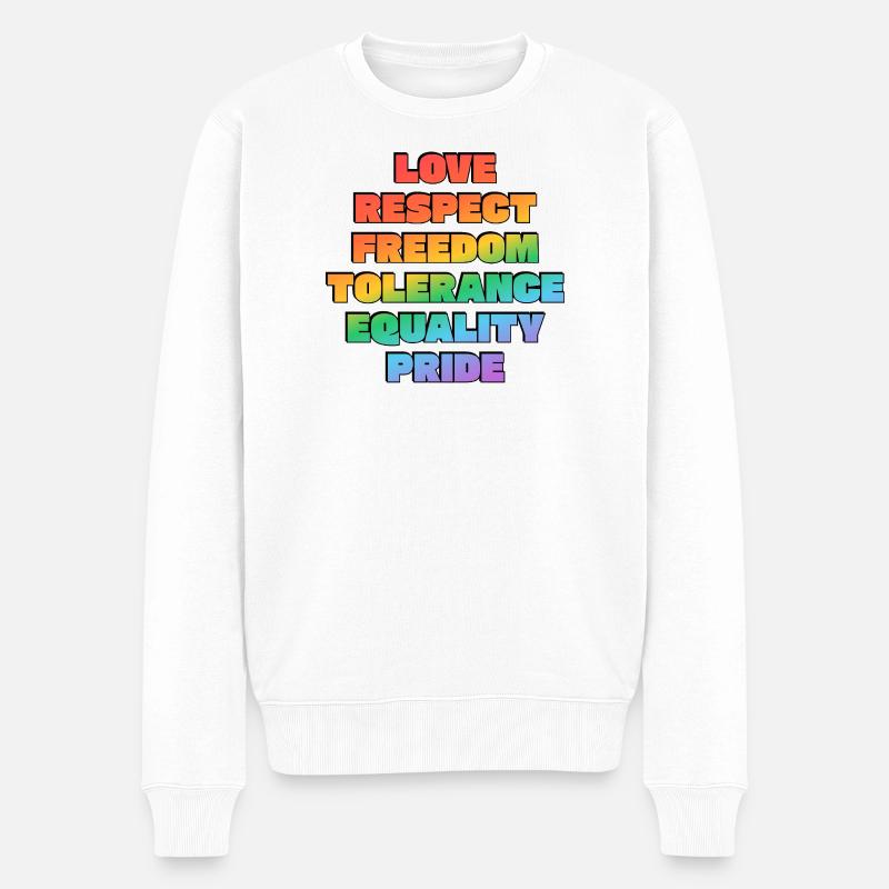 Rainbow Pride Values - Men's Premium Organic Jumper - white