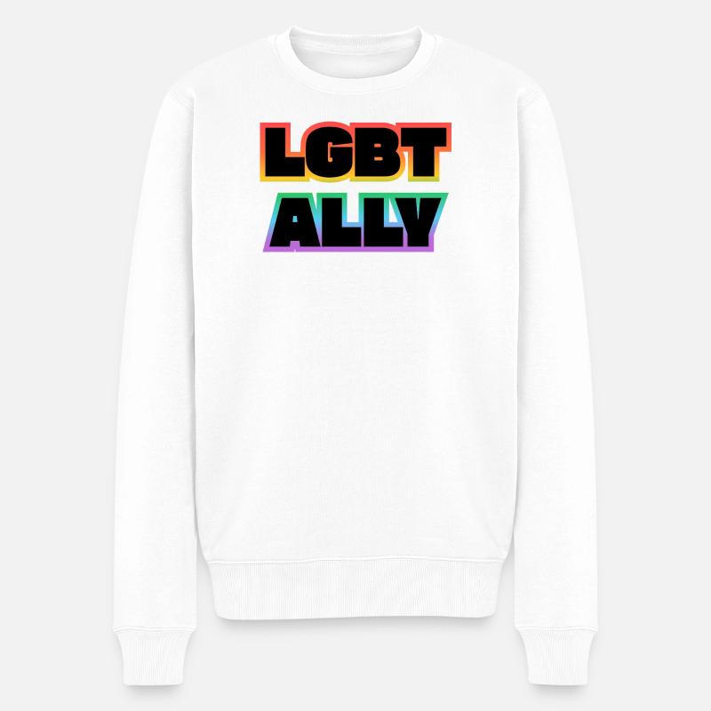 LGBT ALLY - Männer Premium Bio Pullover - Weiß