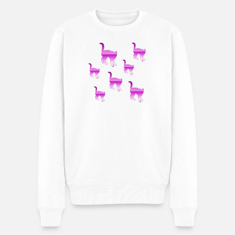 Katzen - Männer Premium Bio Pullover - Weiß