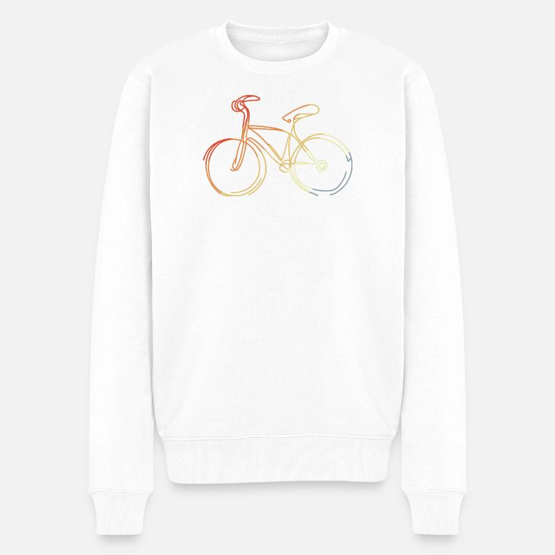 Radsport Zeichnung Retro Stil - Männer Premium Bio Pullover - Weiß
