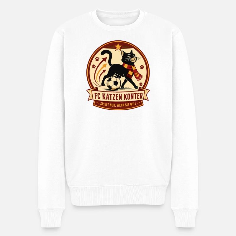 FC Katzen Konter - Männer Premium Bio Pullover - Weiß