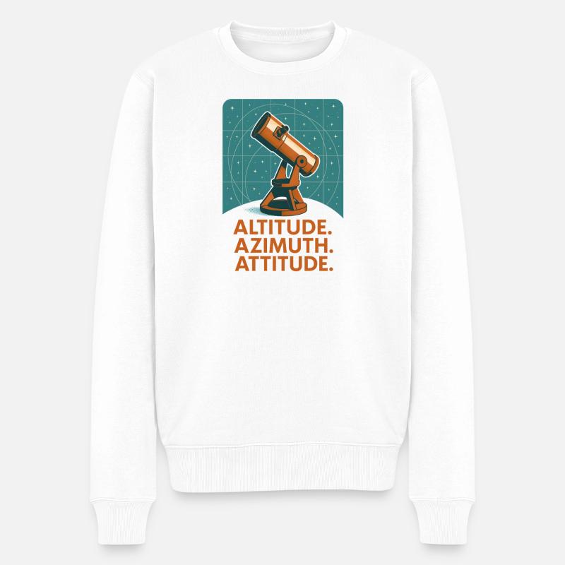 Höhe Azimut Haltung | Astronomie - Männer Premium Bio Pullover - Weiß