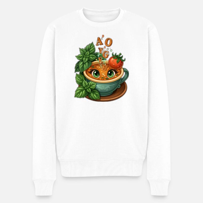 Alphabet-Teetasse mit Kräutern - Männer Premium Bio Pullover - Weiß