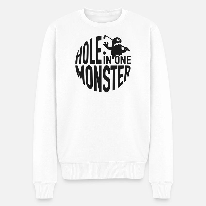 Golf Monster Hole-in-One - Männer Premium Bio Pullover - Weiß