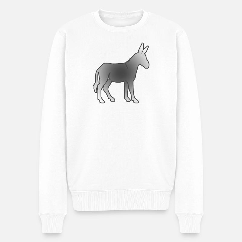 Esel - Männer Premium Bio Pullover - Weiß