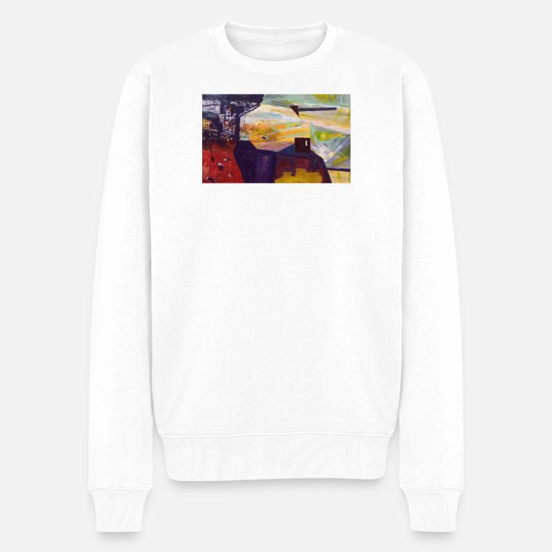 Paysage urbain abstrait - Pull Premium bio Homme - blanc