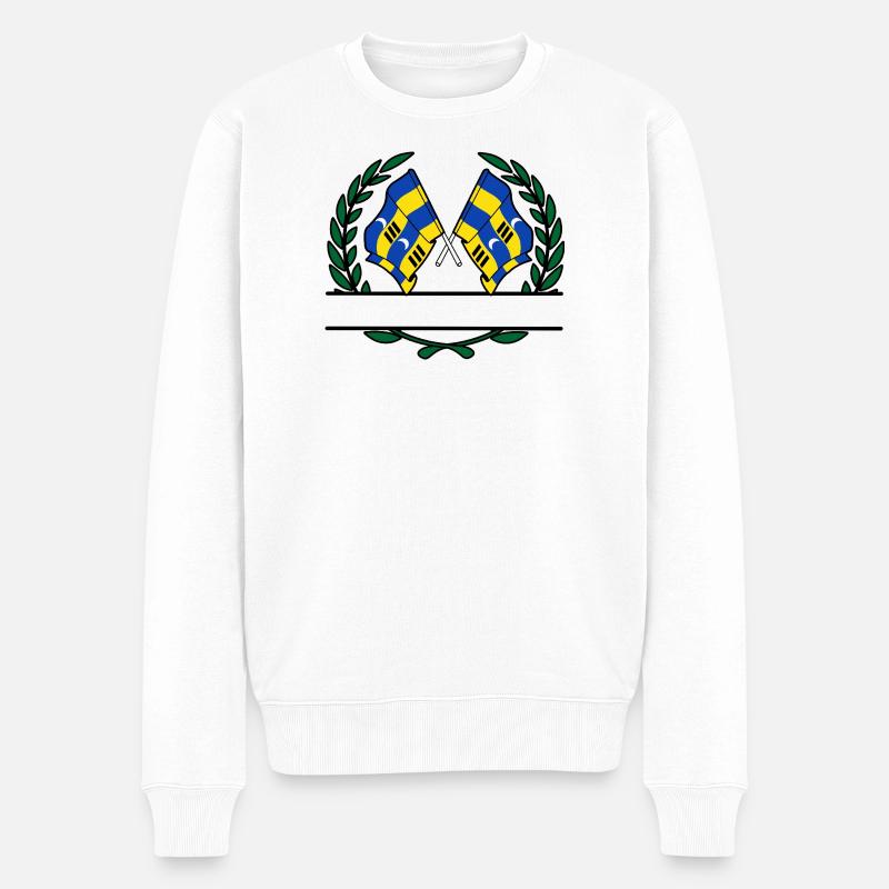 Ameland Laurel Custom – Édition Island - Pull Premium bio Homme - blanc