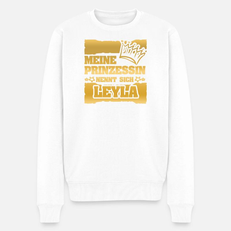Spruch Leyla - Männer Premium Bio Pullover - Weiß