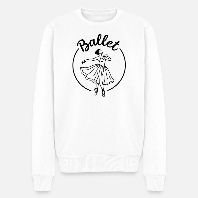 Ballett - Männer Premium Bio Pullover - Weiß