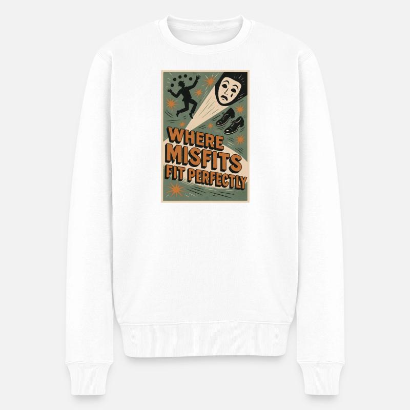 Wo Außenseiter passen | Theater Bühne - Männer Premium Bio Pullover - Weiß