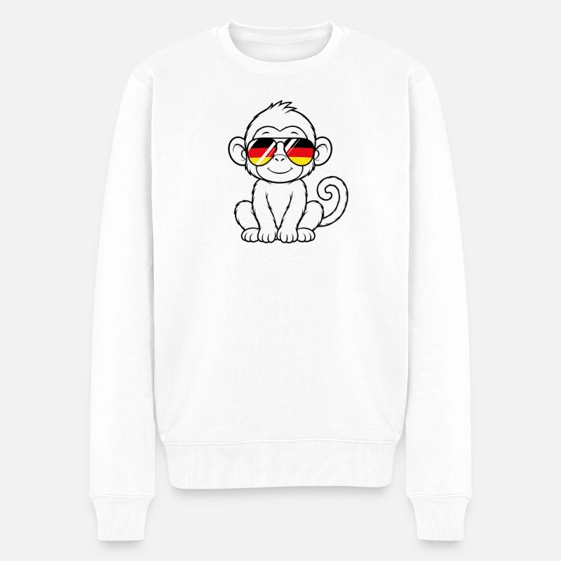 German flag monkey german Germany monkey - Men's Premium Organic Jumper - white