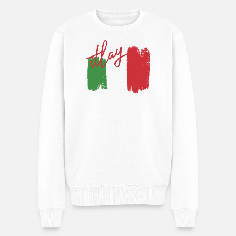 Drapeau italien - Pull Premium bio Homme - blanc