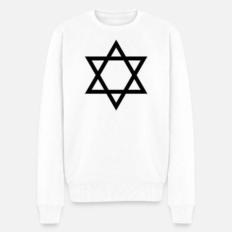 Croix de David - Pull Premium bio Homme - blanc