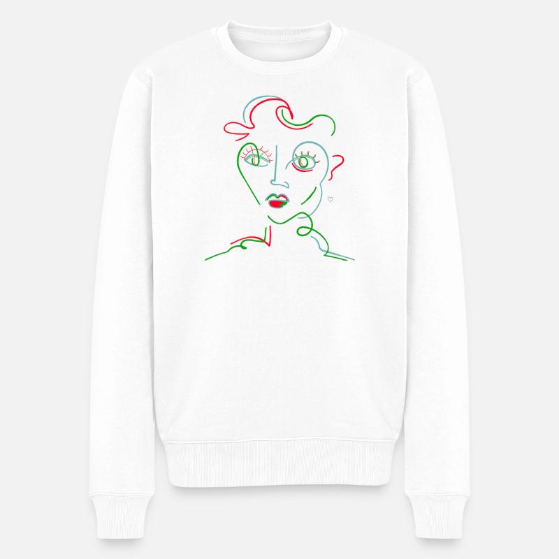 Portrait au néon - Pull Premium bio Homme - blanc
