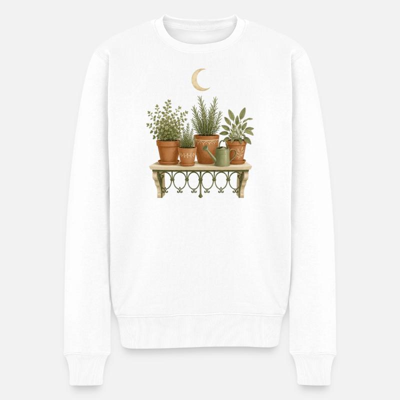 Clair de lune du balcon des herbes - Pull Premium bio Homme - blanc