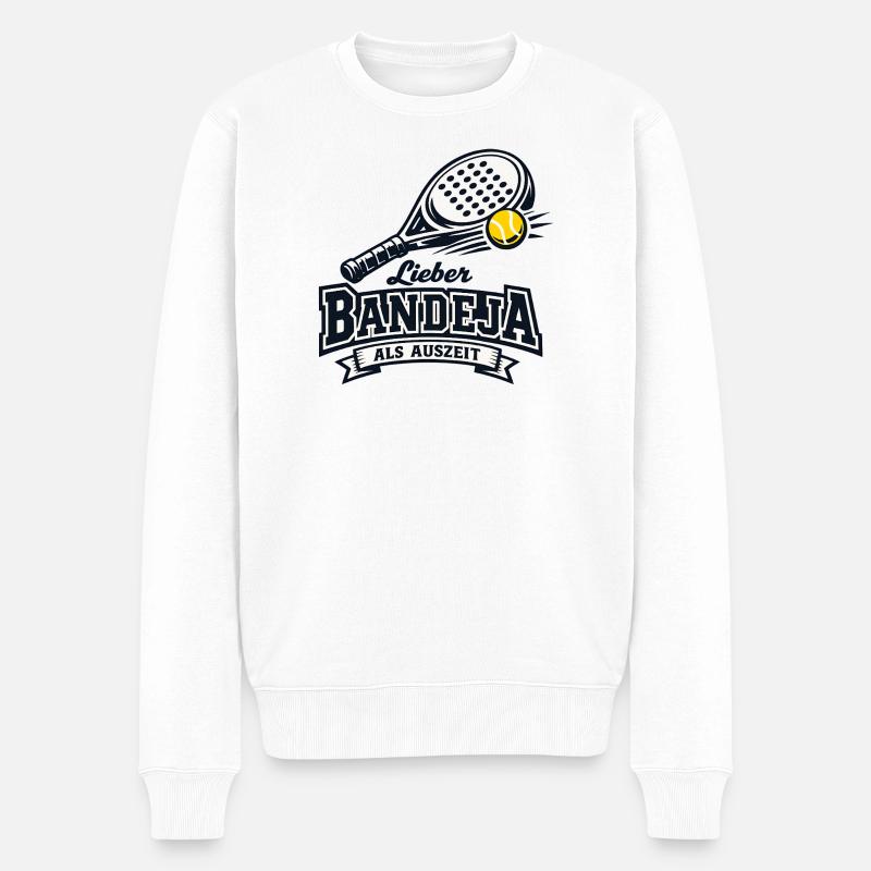 Lieber Bandeja Als Auszeit - Männer Premium Bio Pullover - Weiß
