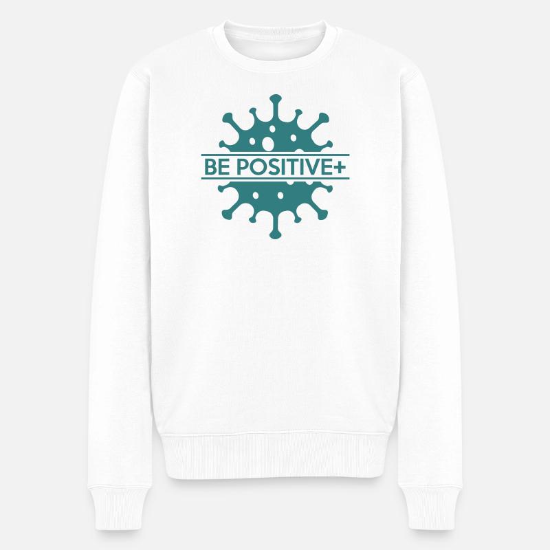 Seien Sie positiv - Männer Premium Bio Pullover - Weiß