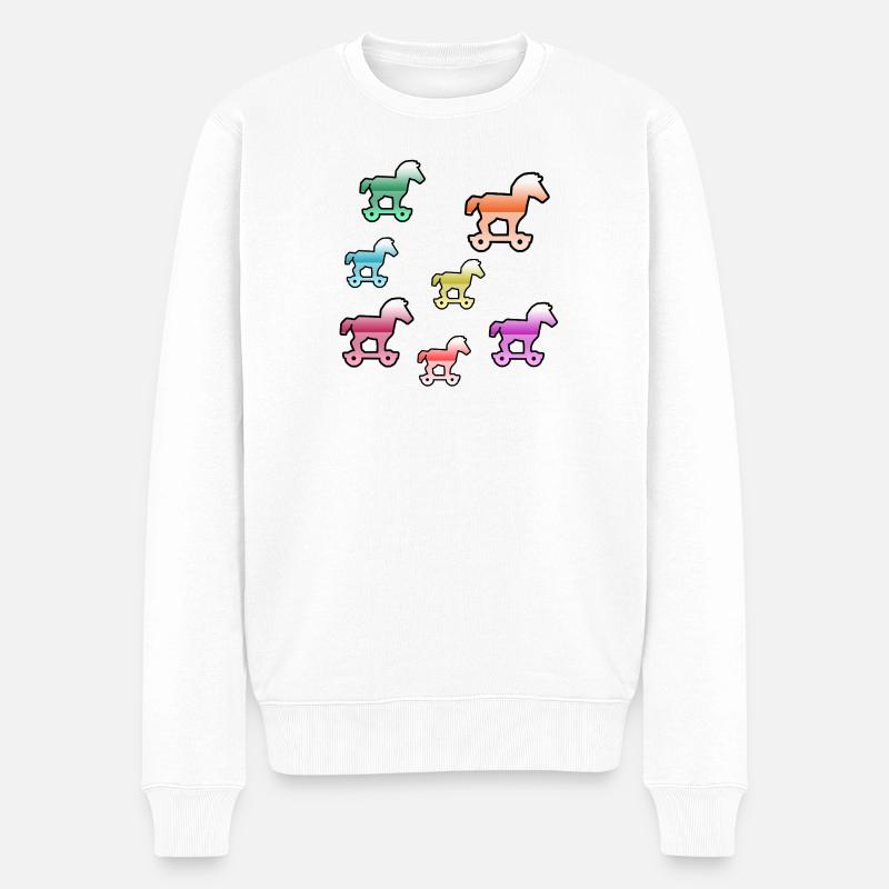 Chevaux - Pull Premium bio Homme - blanc