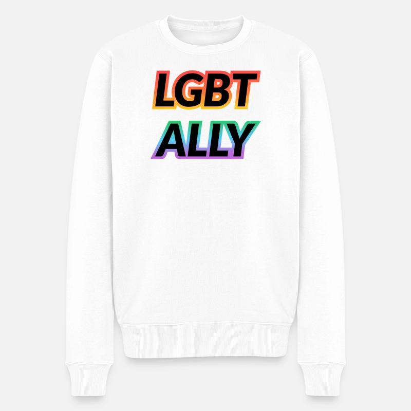 ALLIÉE LGBT - Pull Premium bio Homme - blanc