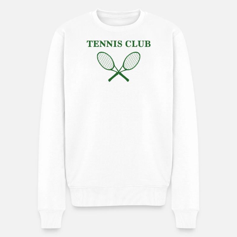 Tennisclub Emblem mit Schlägern - Männer Premium Bio Pullover - Weiß