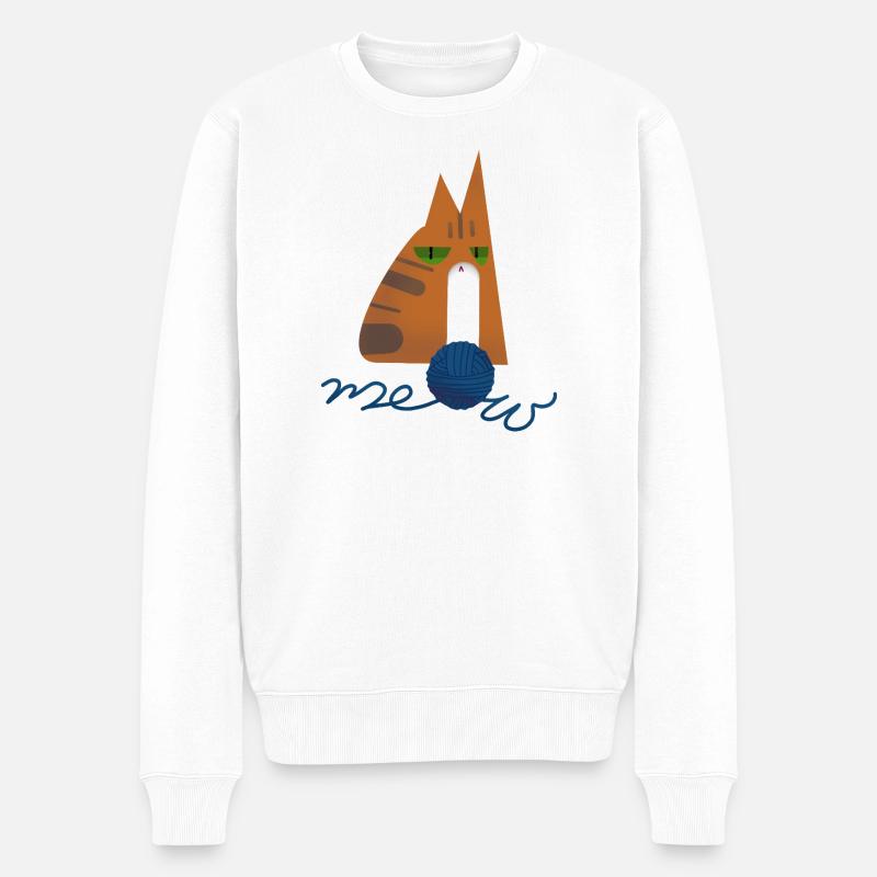 Chaton (rouge) - Pull Premium bio Homme - blanc