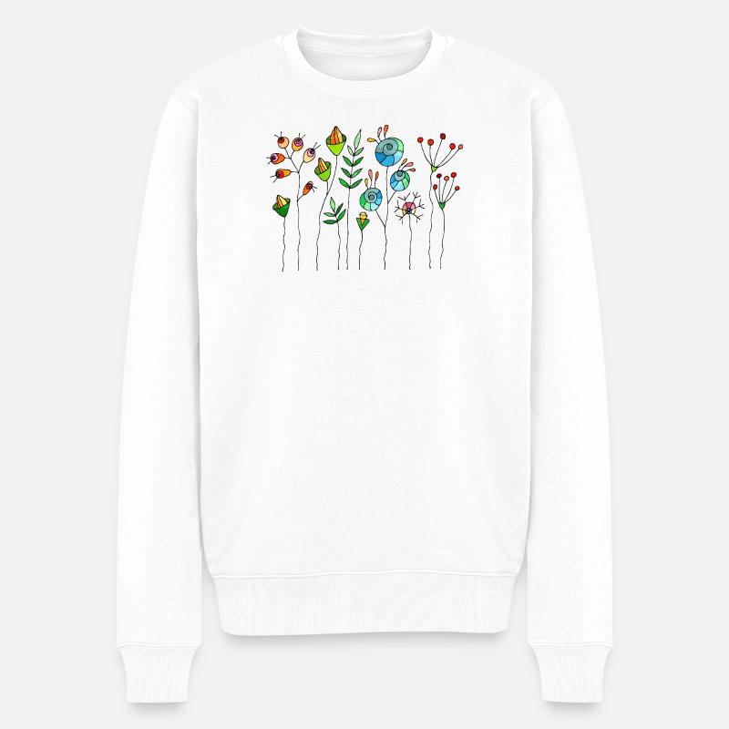 Fleur - Pull Premium bio Homme - blanc