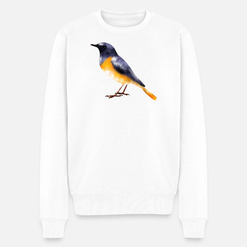 Gartenrotschwanz - Männer Premium Bio Pullover - Weiß