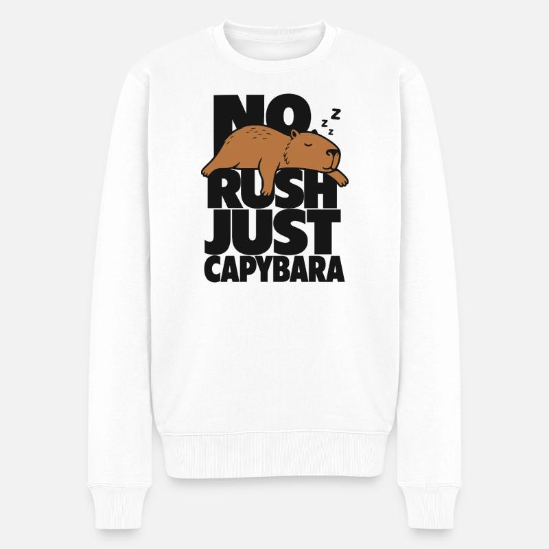 Pas d’urgence, juste du capybara - Pull Premium bio Homme - blanc