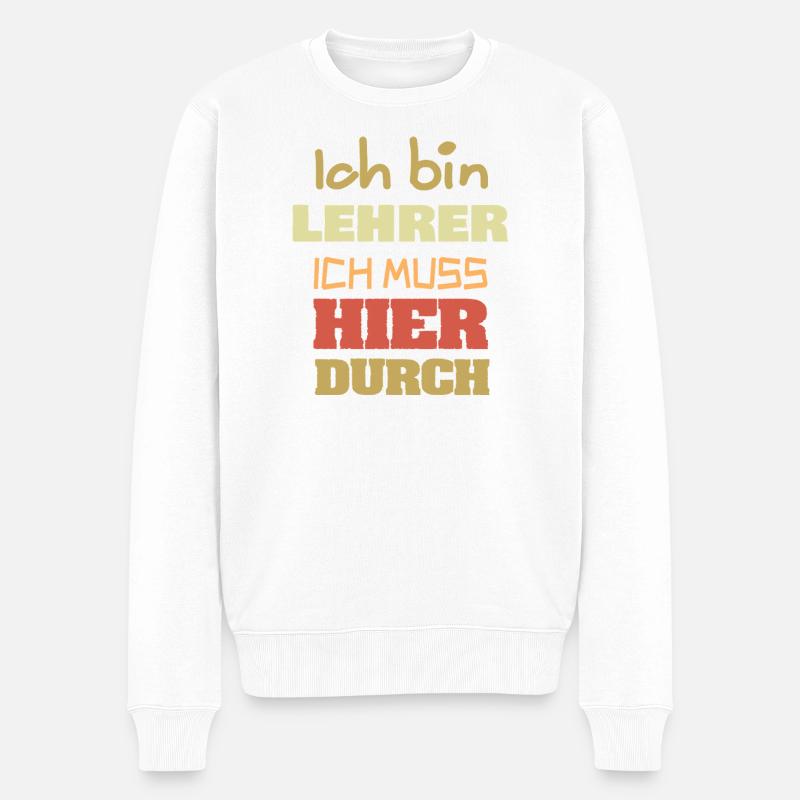 Geschenk für Lehrer - Männer Premium Bio Pullover - Weiß