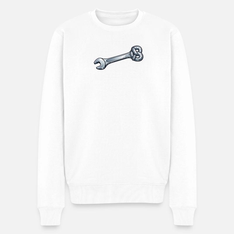 Clef à molette Bretzel - Pull Premium bio Homme - blanc