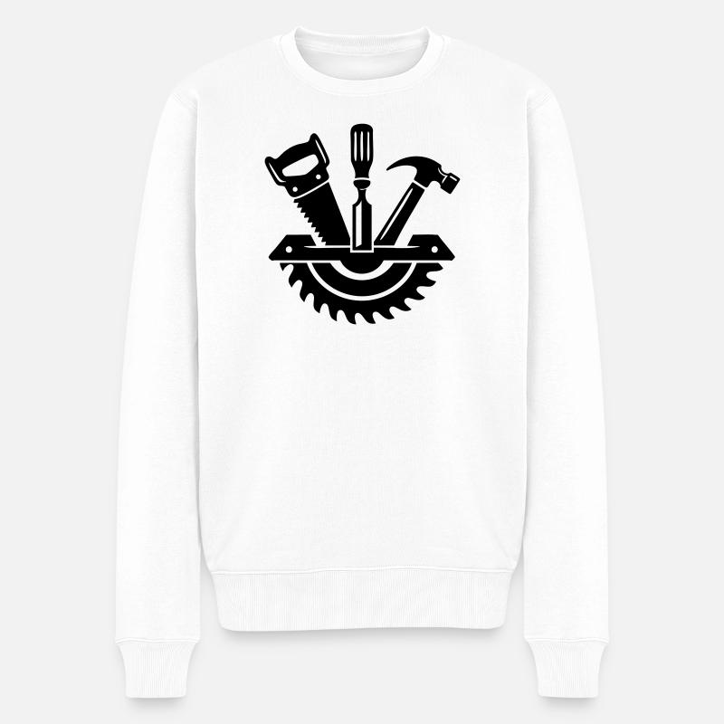 Carpenter Tool – Carpenter Logo - Men's Premium Organic Jumper - white