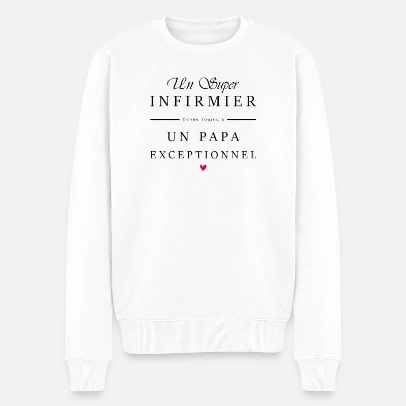 super infirmier - papa exceptionnel - Pull Premium bio Homme - blanc
