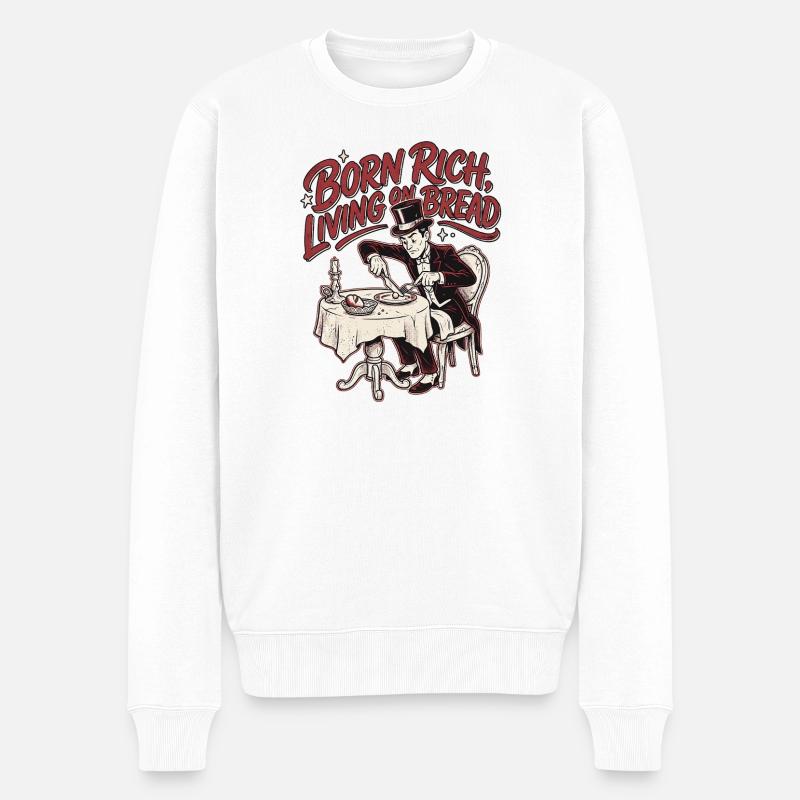 Born Rich - Männer Premium Bio Pullover - Weiß