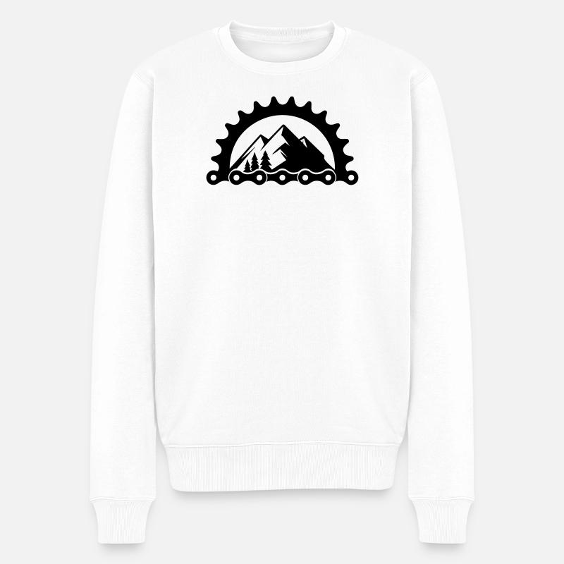 VTT Vélo – Logo du plateau - Pull Premium bio Homme - blanc