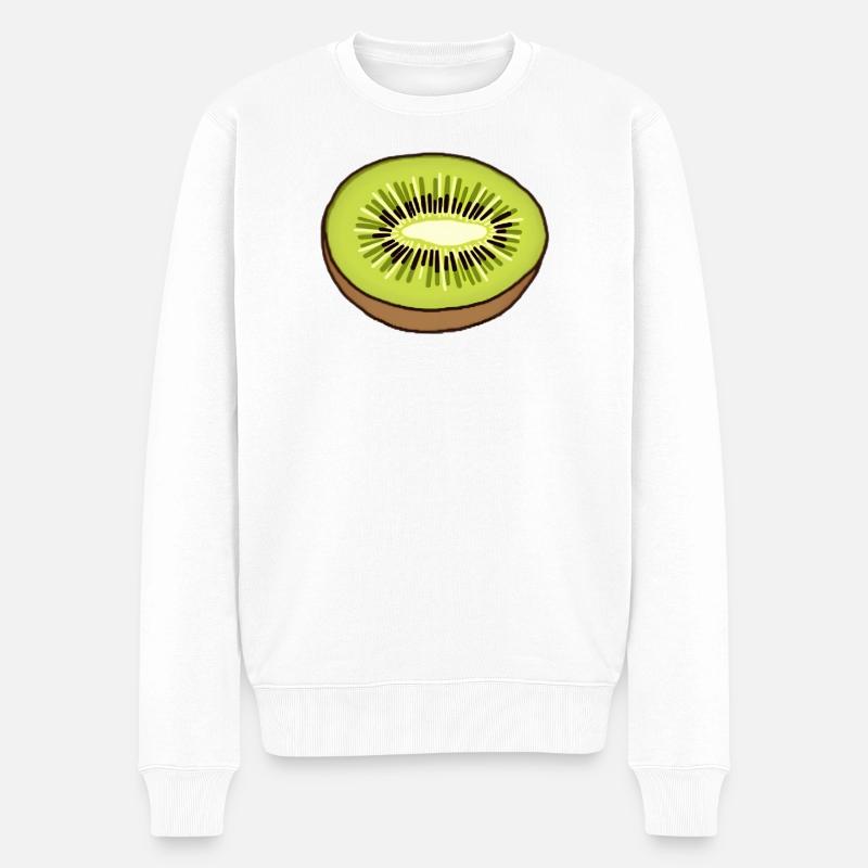 Kiwi - Männer Premium Bio Pullover - Weiß