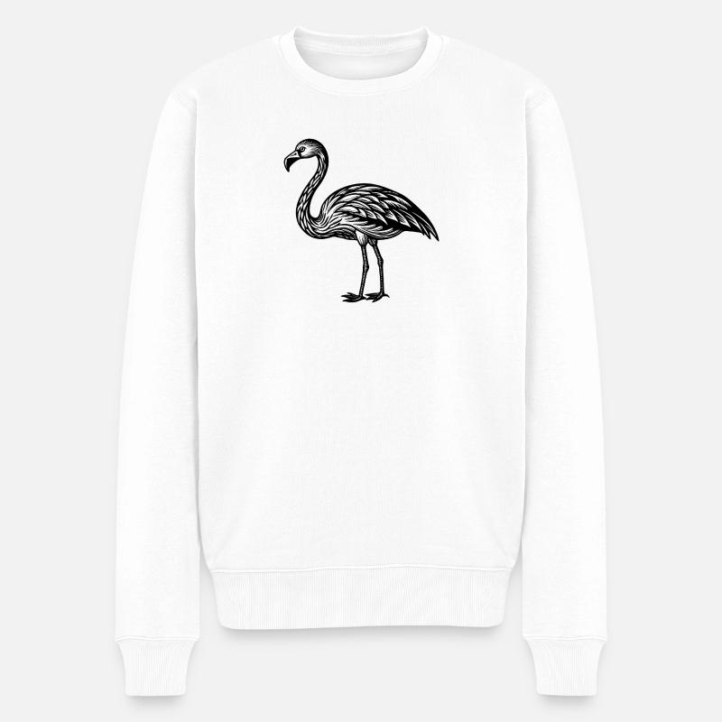 Flamingo - Männer Premium Bio Pullover - Weiß