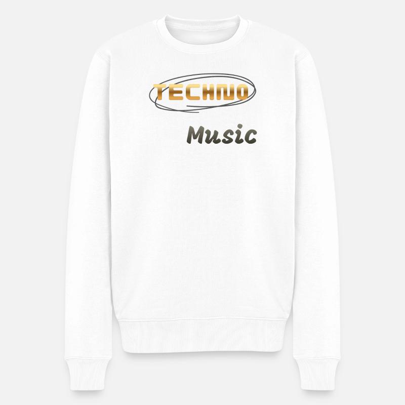 Musique techno - Pull Premium bio Homme - blanc