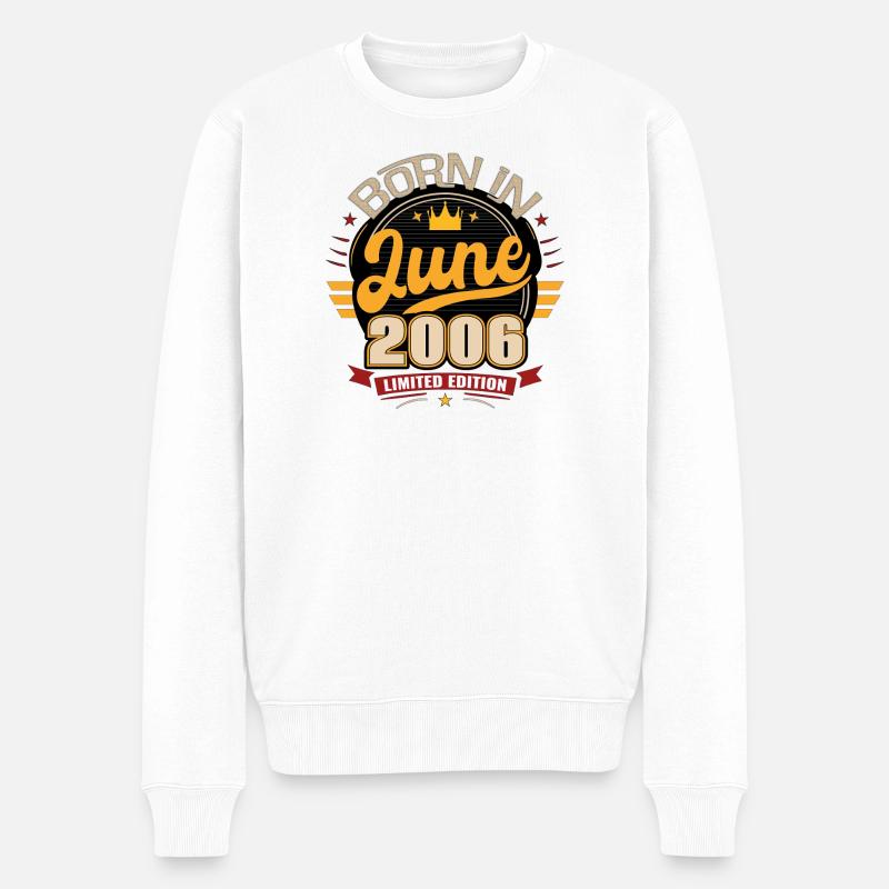Geboren im Juni 2006 - Männer Premium Bio Pullover - Weiß