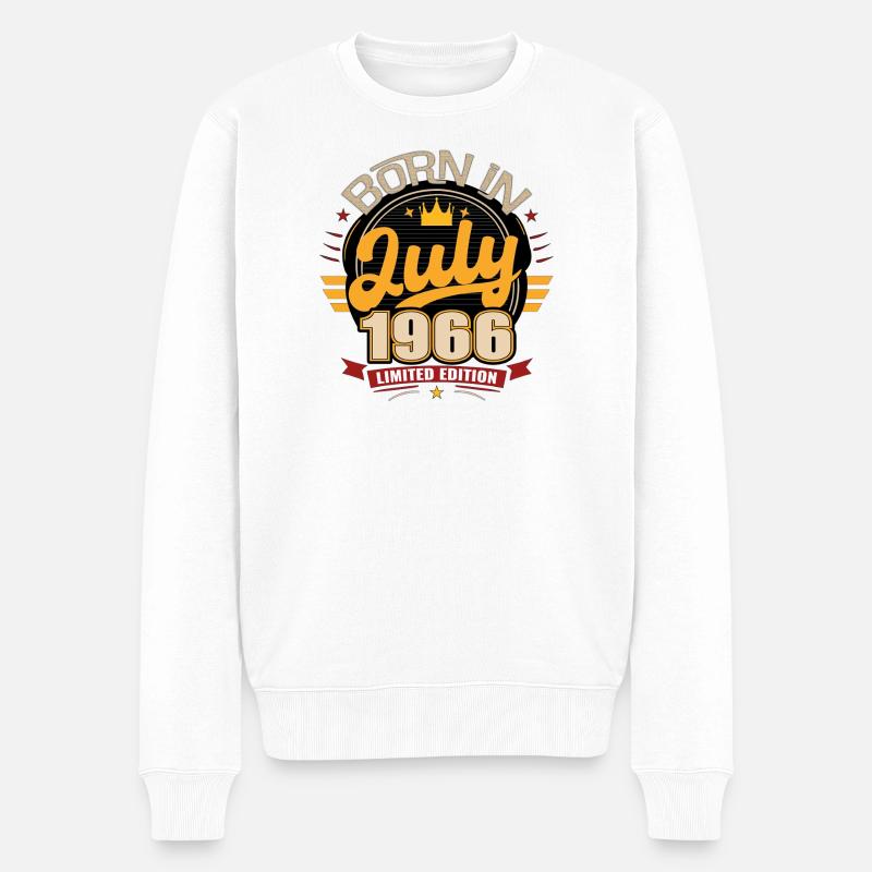 Born_in_July_1966 - Männer Premium Bio Pullover - Weiß