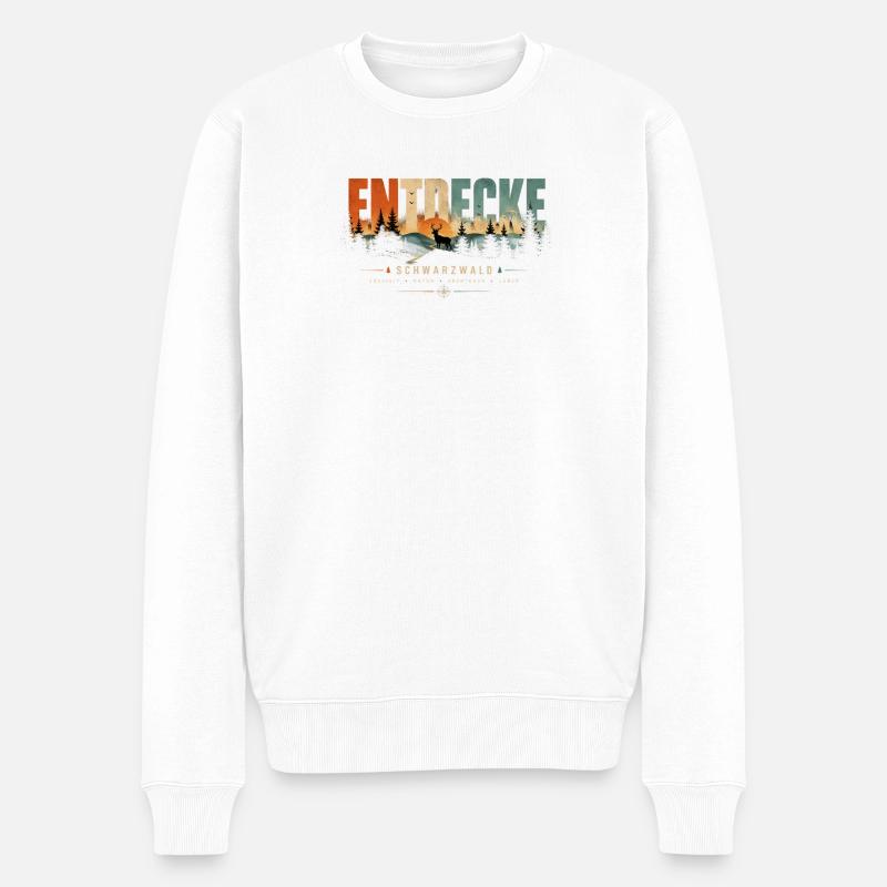 Entdecke Schwarzwald Landschaft - Männer Premium Bio Pullover - Weiß