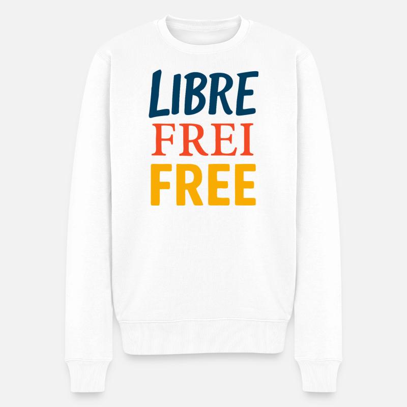 Libre - Pull Premium bio Homme - blanc