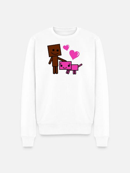 Herzfreunde Roboter Hund - Männer Premium Bio Pullover - Weiß