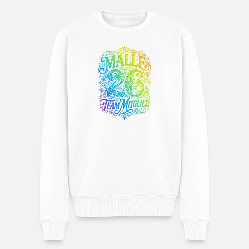 Malle 26 Bunt - Männer Premium Bio Pullover - Weiß
