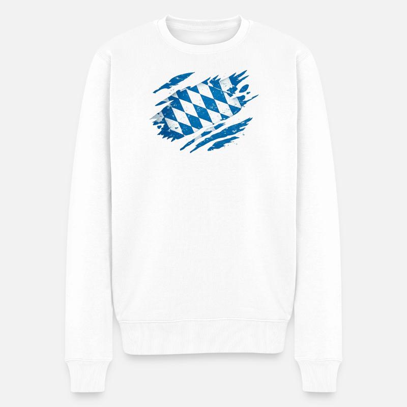 Bavière Drapeau bavarois - Pull Premium bio Homme - blanc