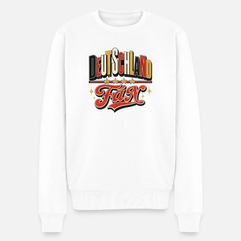 DeutschlandFan Retro Schriftzug - Männer Premium Bio Pullover - Weiß