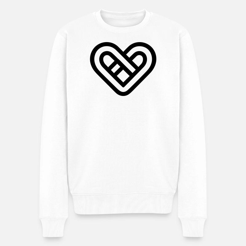 Unendliches Herz - Männer Premium Bio Pullover - Weiß