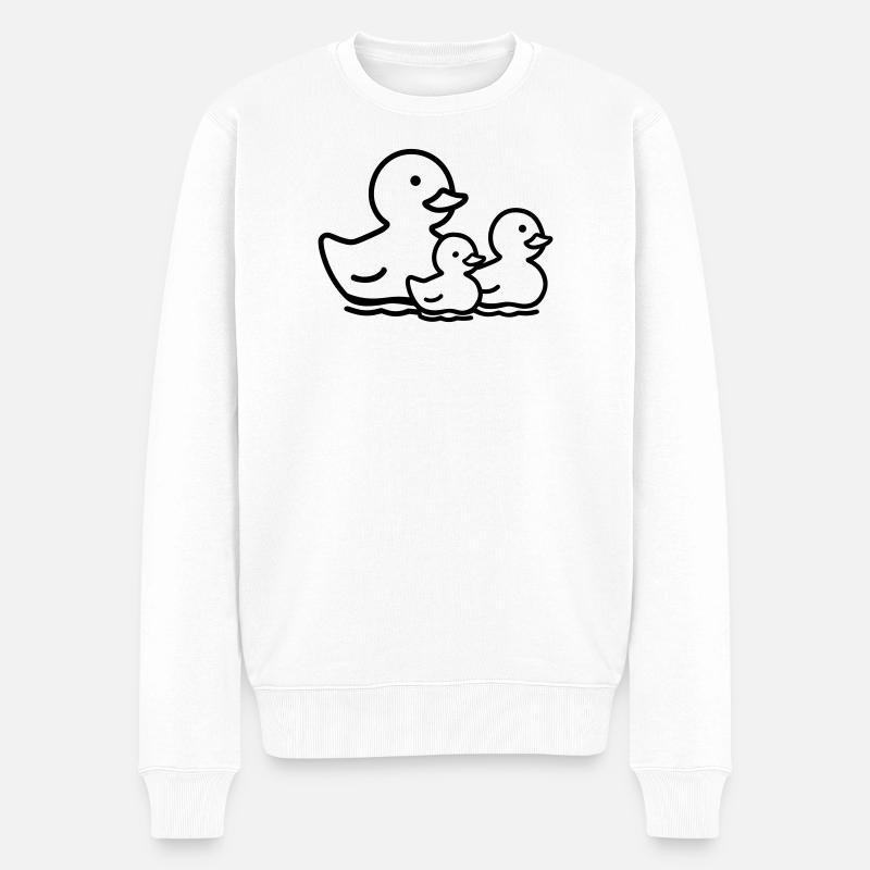 Entenfamilie - Männer Premium Bio Pullover - Weiß
