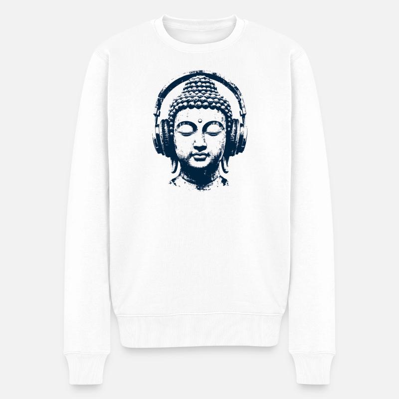 Bouddha Zen - Pull Premium bio Homme - blanc