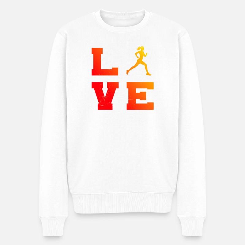 Geschenkidee für eine Running mit Running - Männer Premium Bio Pullover - Weiß